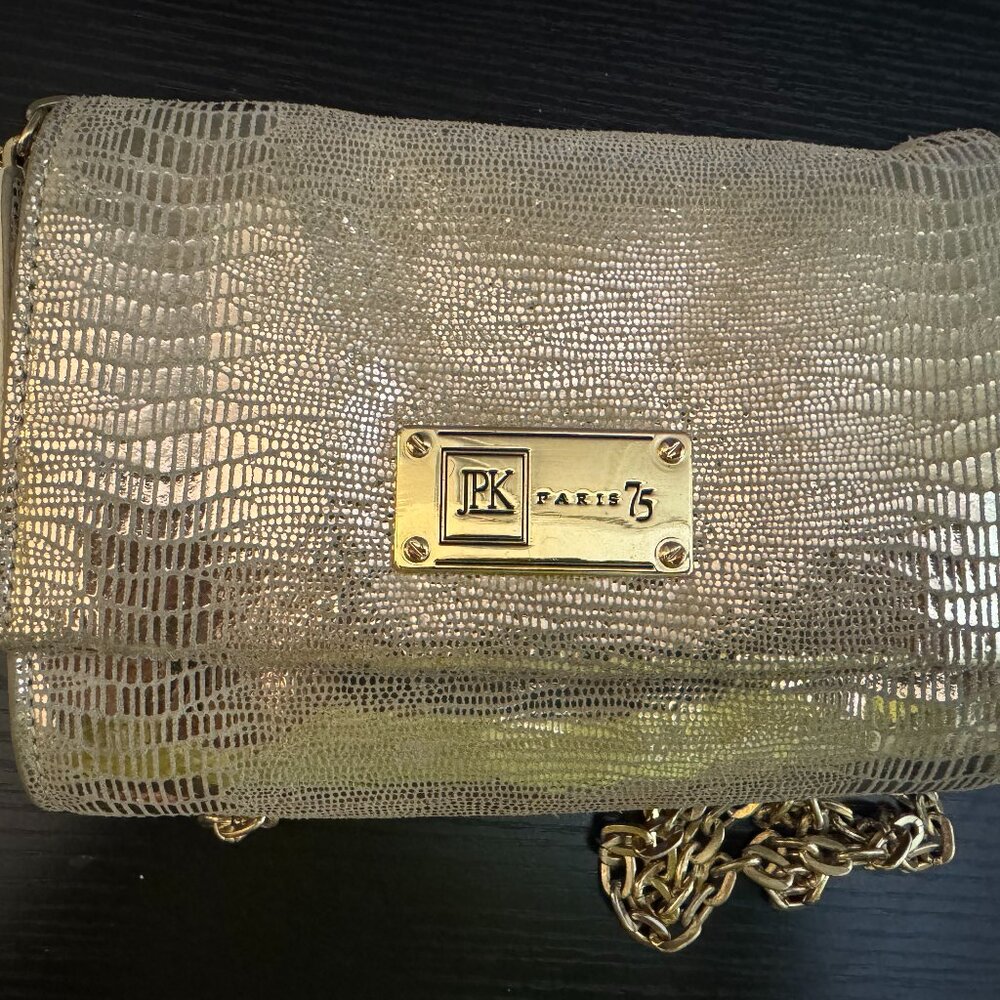 Golden JPK Paris 75 Embossed Reptilian Leather Shoulder Mini Handbag